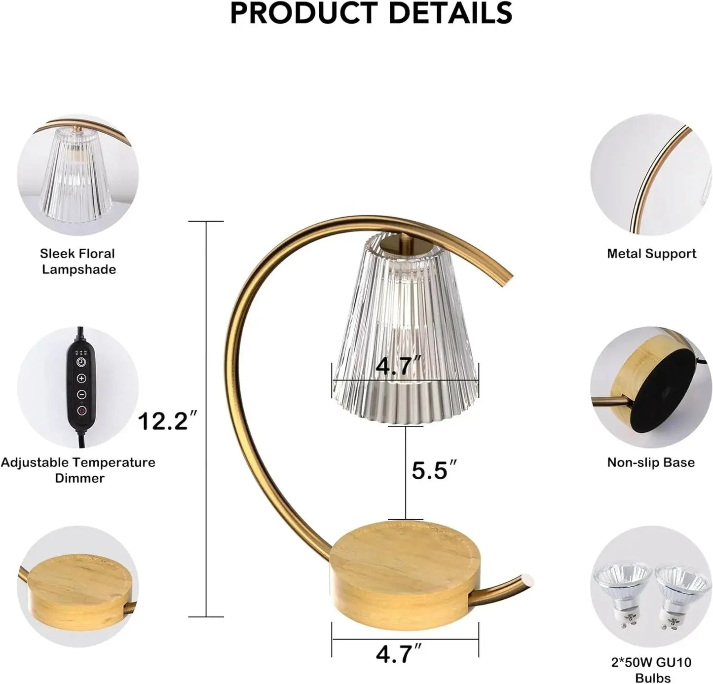 Dimmable Candle Warmer Lamp – Efficient, Flame-Free Fragrance.
